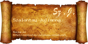 Szalontay Julianna névjegykártya