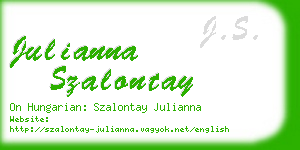 julianna szalontay business card